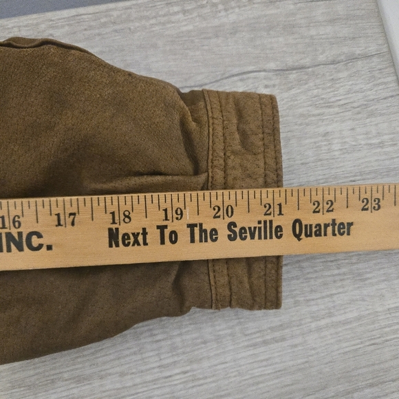 Vintage Bugle Boy Leather Bomber Jacket Mens Large Brown Naturally Distressed - Picture 9 of 9